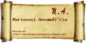 Martonosi Annamária névjegykártya